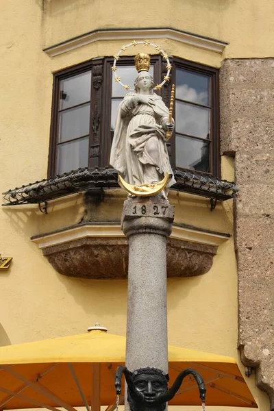 Historische Marien Statue Mit Mond Und Sternen Errichtet 1827 Oberen — Stockfoto