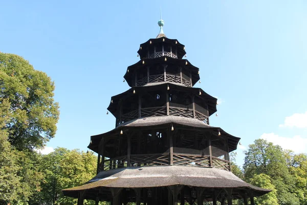 Torre China Chinesische Turm Chinaturm Parque Público English Garden Munich —  Fotos de Stock
