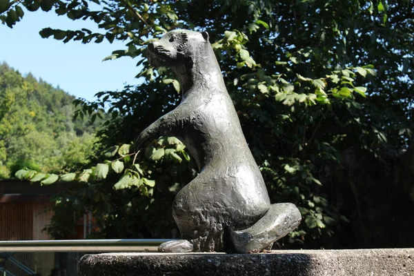 Innsbruck Austria August 2015 European Otter Sculpture Lutra Lutra Alpine — 图库照片