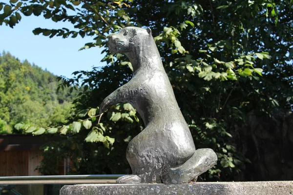 Innsbruck Austria August 2015 European Otter Sculpture Lutra Lutra Alpine — 图库照片