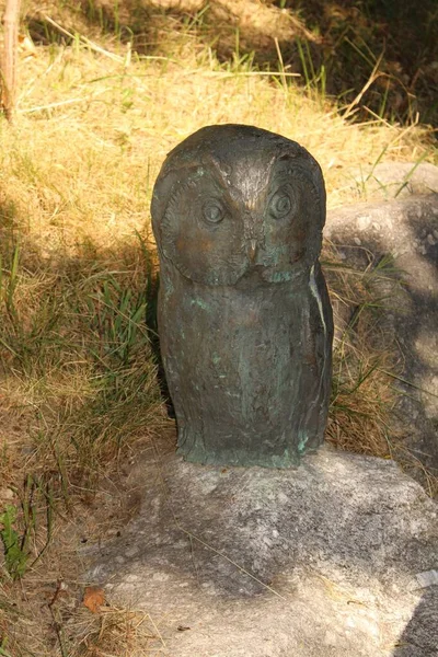 Innsbruck Austria Agosto 2015 Escultura Búho Águila Euroasiática Bubo Bubo — Foto de Stock