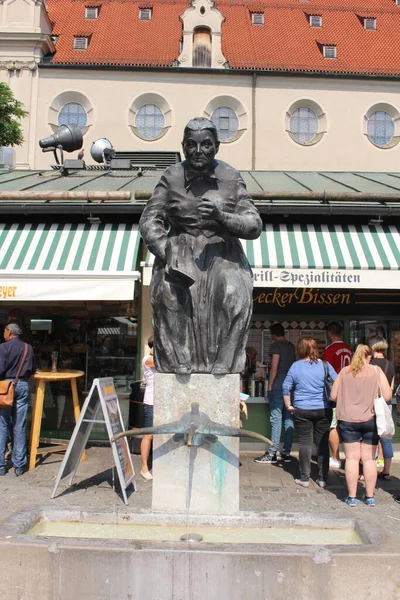 München August 2015 Elise Aulinger Brunnen Auf Dem Viktualienmarkt Wurde — Stockfoto