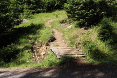 Soelden, Tirol, Avusturya 'da bir bisiklet yolu..