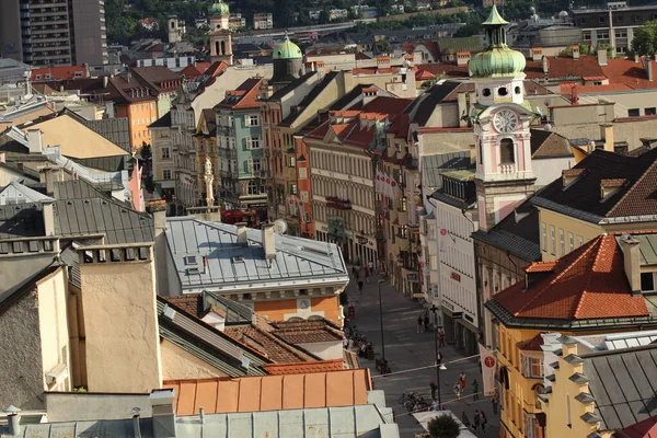 Flygfoto Över Innsbruck Stad Tagen Från Stadstornet Stadtturm Som Byggdes — Stockfoto