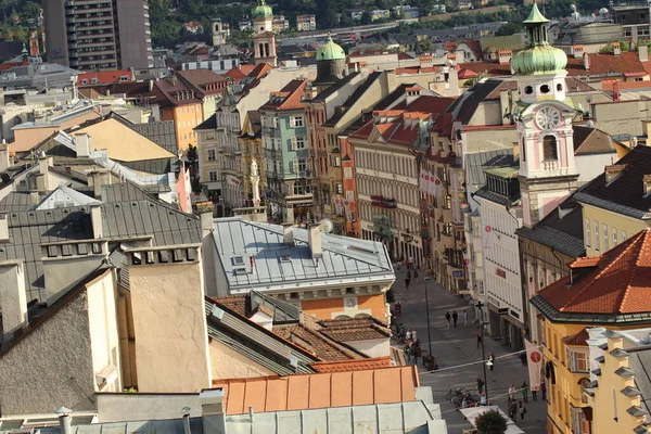 Luftaufnahme Der Stadt Innsbruck Vom Stadtturm Der 1450 Tirol Erbaut — Stockfoto