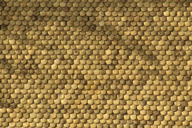 Şehir Kulesi 'nin (Stadtturm, 51 metre) tepesinden, Altın Çatı' daki (Goldenes Dachl) havadan yakın çekim görüntüsü. Altın Çatı 'da 2.738 adet ateş yaldızlı bakır fayans var..