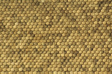 Şehir Kulesi 'nin (Stadtturm, 51 metre) tepesinden, Altın Çatı' daki (Goldenes Dachl) havadan yakın çekim görüntüsü. Altın Çatı 'da 2.738 adet ateş yaldızlı bakır fayans var..