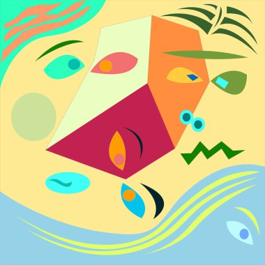 Soyut renkli arkaplan yüzlerden oluşur - Eps10 vektör grafikleri ve illüstrasyon