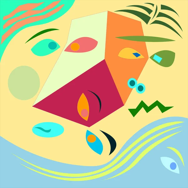 Soyut renkli arkaplan yüzlerden oluşur - Eps10 vektör grafikleri ve illüstrasyon