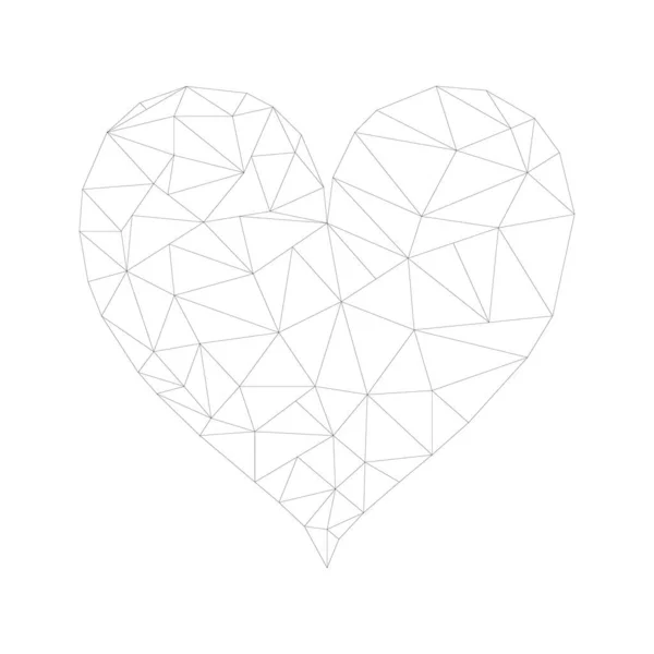 Ізольований Полігональний Контур Серця Eps10 Векторна Графіка Ілюстрація — стоковий вектор