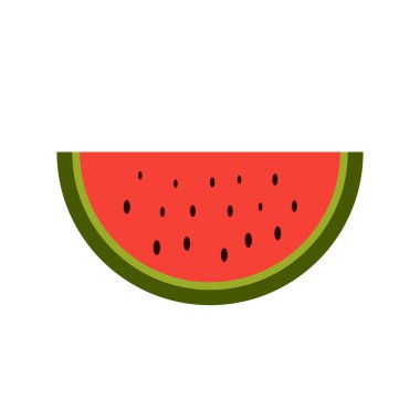 Colorful slice of watermelon with black seeds on a white background  - Eps10 vector graphics and illustration vector