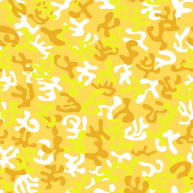 Çölde gizlenmek için kusursuz sarı, beyaz ve turuncu askeri kamuflaj deseni - Eps10 vektör grafikleri ve çizimleri