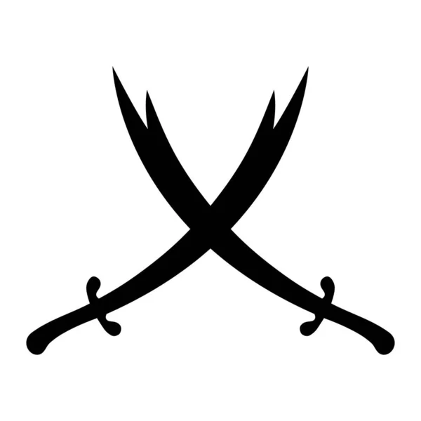 Desenho Isolado Espada Cruzada Dois Gumes Imame Ali Primo Genro — Vetor de Stock