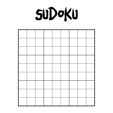 9 x 9 boş sudoku oyun şablonu - Eps10 vektör grafikleri ve resimleme