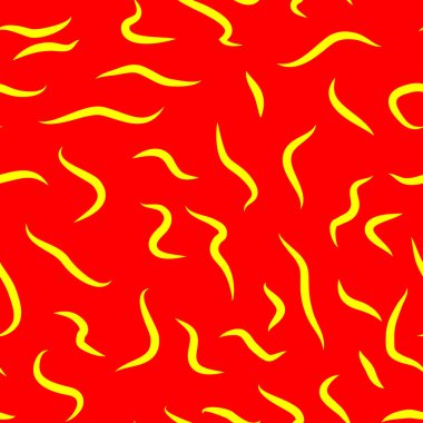 Solucan benzeri sarı çizgileri olan kusursuz kırmızı desen - Eps10 vektör grafikleri ve çizimleri