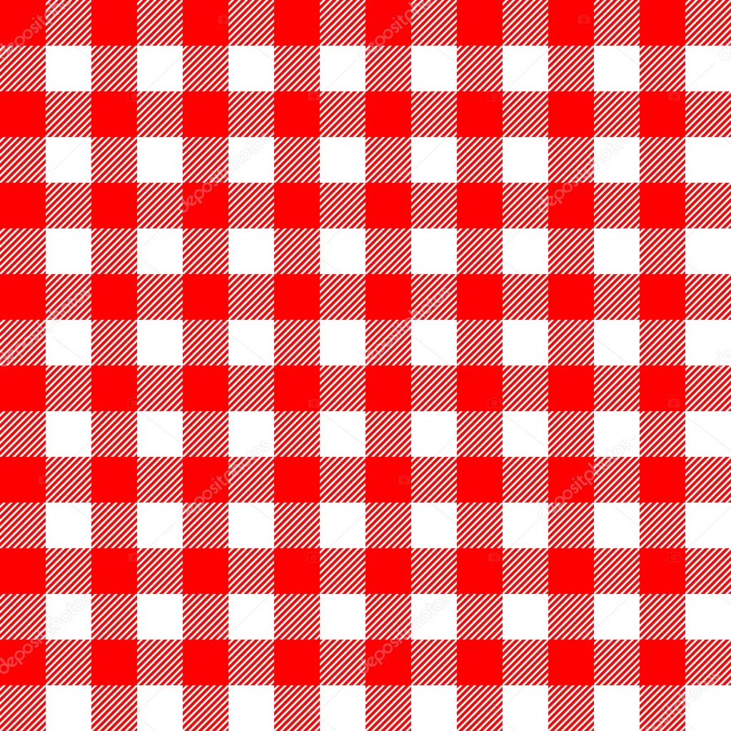 Seamless checkered and tartan pattern with red-white stripes and squares - Eps10 vector graphics and illustration