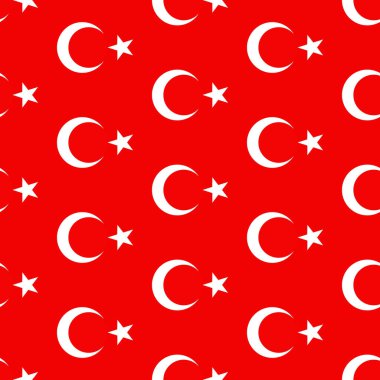 Beyaz hilal ve yıldızlı Türk ulusal bayrağının pürüzsüz kırmızı deseni - Eps10 vektör grafikleri ve illüstrasyonu