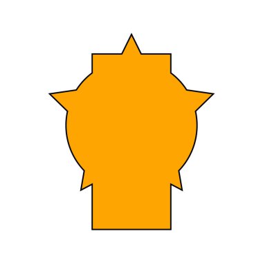 Siyah hatlı boş turuncu spor kulübü amblemi - Eps10 vektör grafikleri ve illüstrasyonu