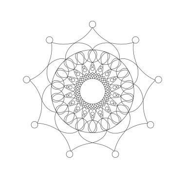 Boyama kitapları için basit mandala şekli - Eps10 vektör grafikleri ve illüstrasyon