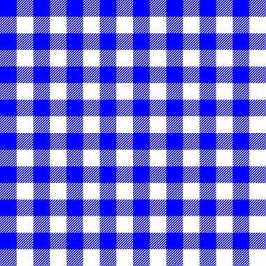 Mavi-beyaz çizgili ve kareli kusursuz damalı ve tartan deseni - Eps10 vektör grafikleri ve resimleme