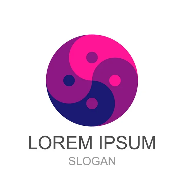 Koyu mavi ve pembe Yin Yang logosu - Eps10 vektör grafikleri ve illüstrasyonu