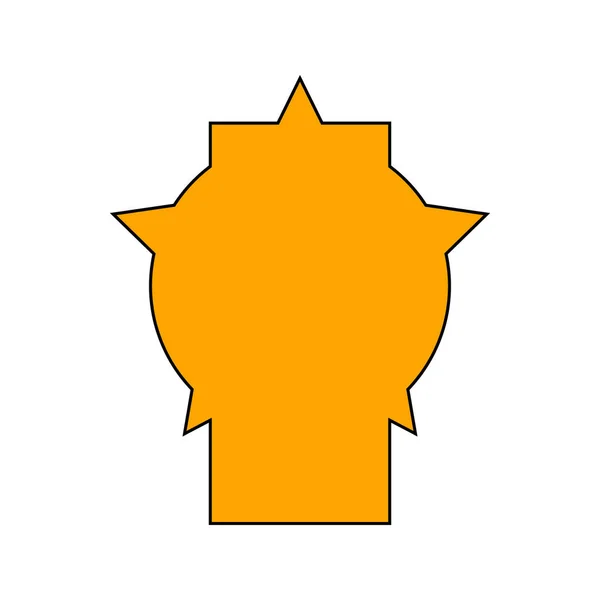 Emblema Clube Esportes Laranja Branco Com Contorno Preto Eps10 Gráficos — Vetor de Stock