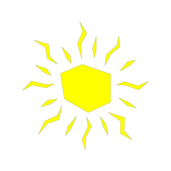 Logotipo Sol Brilhante Abstrato Isolado Cor Amarela Eps10 Gráficos Vetoriais — Vetor de Stock