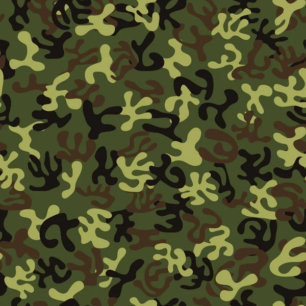 Patrón Camuflaje Militar Estilo Bosque Sin Costuras Para Disfraz Tierra — Vector de stock