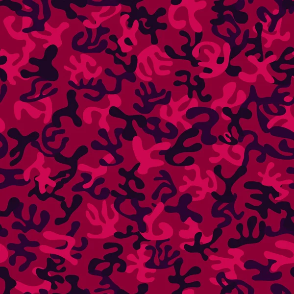 Modèle Camouflage Militaire Sans Couture Rouge Cerise Bleu Foncé Graphiques — Image vectorielle
