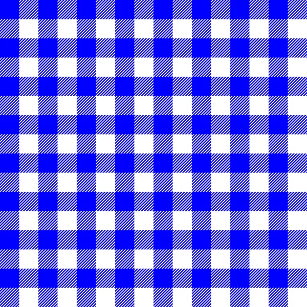 Nahtloses Karo Und Schottenmuster Mit Blau Weißen Streifen Und Quadraten — Stockvektor