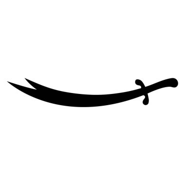 Isolated drawing of the legendary double edged sword of Imam Ali, the cousin and son-in-law of the Islamic prophet Muhammad. It is a holy object among  Shias and Alawites. Its Arabic name is Zulfiqar. clipart