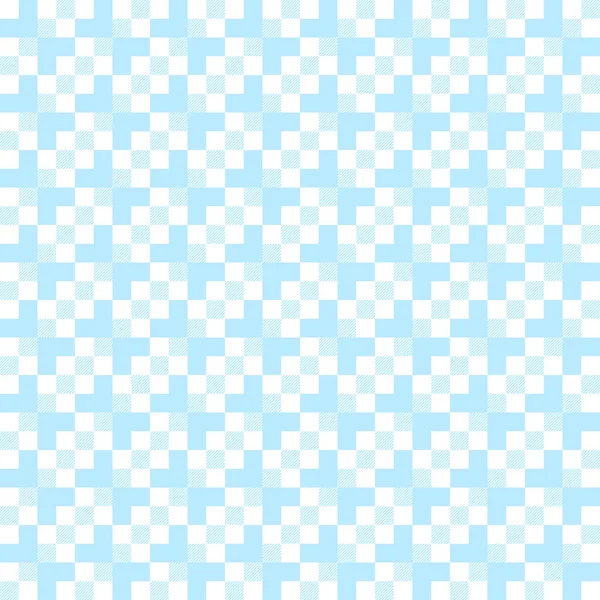 Nahtlos Kariertes Muster Mit Weiß Hellblauen Streifen Und Quadraten Eps10 — Stockvektor