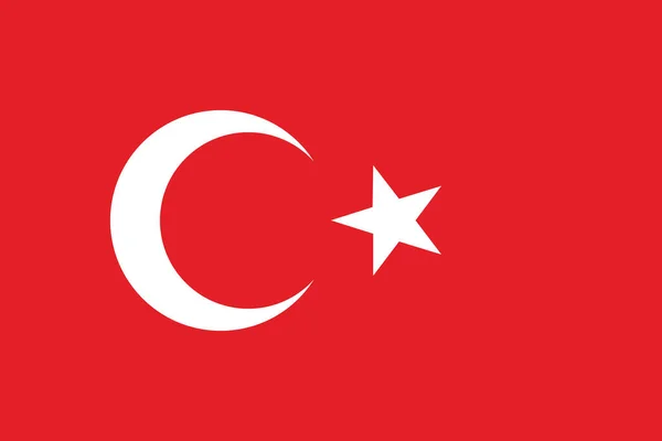 Bandiera Nazionale Turca Reale Con Proporzioni Corrette Combinazione Colori Eps — Vettoriale Stock