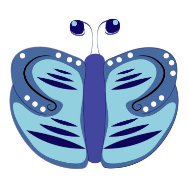 Beyaz arkaplan üzerine çocuk kitapları için farklı süslemeler ve desenlerle izole edilmiş renkli kelebek klipsi sanatı - Eps10 vektör grafikleri ve illüstrasyon