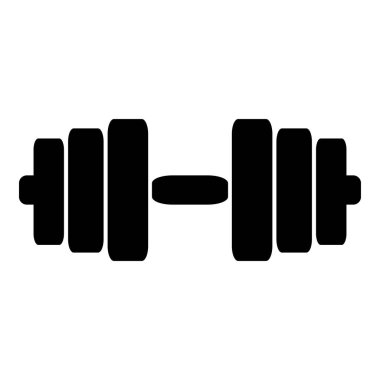 Beyaz arkaplanda siyah dambıl simgesi olarak izole edilmiş siyah dambıl simgesi - Eps10 vektör grafikleri ve resimleme