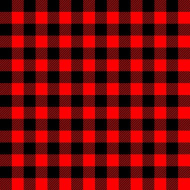 Siyah kırmızı çizgili ve kareli kusursuz damalı desen - Eps10 vektör grafikleri ve illüstrasyonu