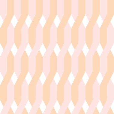 Kusursuz şeftalili puf ve sisli gül renkli zikzak deseni - vektör ve illüstrasyon