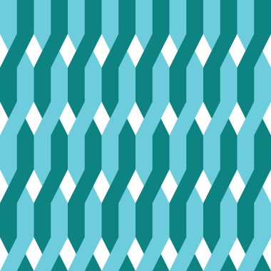 Kusursuz deniz mavisi, su ve beyaz renkli zikzak deseni - Vektör ve illüstrasyon