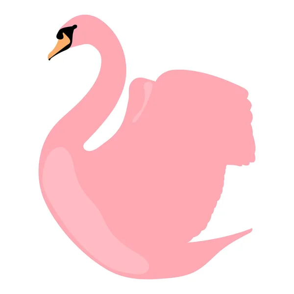 白い背景に足のない開いた翼と黒いくちばしを持つ孤立したピンクの白鳥 Eps10ベクトルグラフィックとイラスト — ストックベクタ
