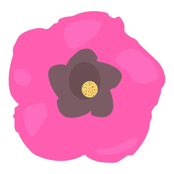 Fleur Hibiscus Dessinée Isolée Main Également Connue Sous Nom Mauve — Image vectorielle