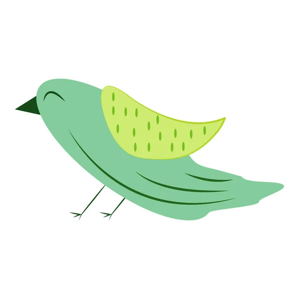 Isolado Engraçado Colorido Desenho Animado Pássaro Arte Grampo Pássaro Único —  Vetores de Stock