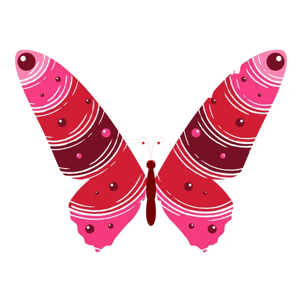 Vereinzelte Bunte Schmetterling Clip Art Mit Verschiedenen Ornamenten Und Mustern — Stockvektor