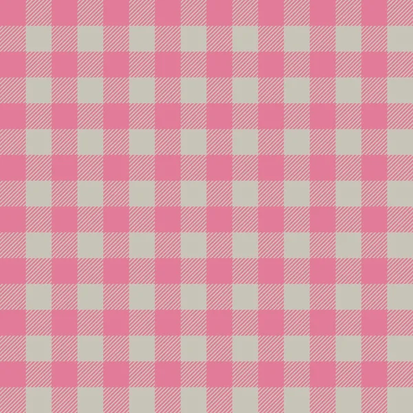 Nahtlos Kariertes Muster Mit Rosa Grauen Streifen Und Quadraten Eps10 — Stockvektor