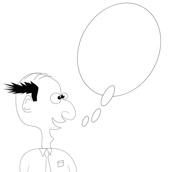 Cartoon Van Een Kale Man Met Gespreksballon Vector Illustratie — Stockvector