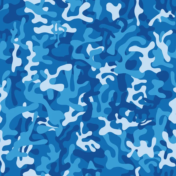 Patrón Camuflaje Militar Azul Marino Sin Costuras Vector Ilustración — Vector de stock
