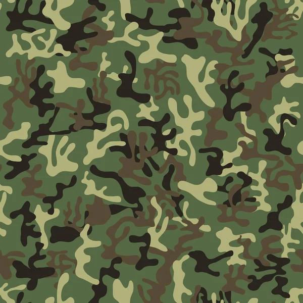Patrón Camuflaje Militar Estilo Bosque Sin Costuras Para Disfraz Tierra — Vector de stock