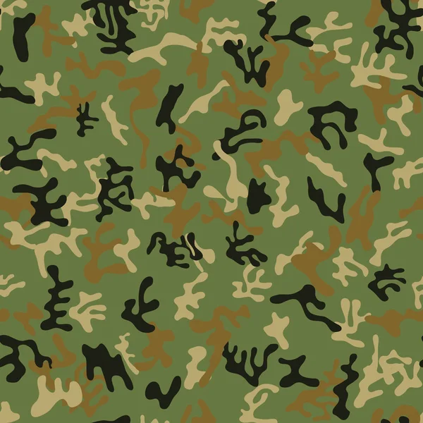Patrón Camuflaje Militar Color Verde Marrón Negro Sin Costuras Para — Vector de stock