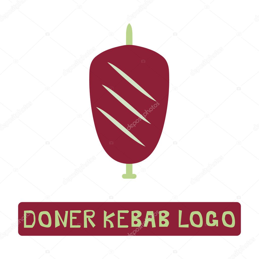 Isolated doner kebab logo on a white background - Eps10 vector graphics and illustration