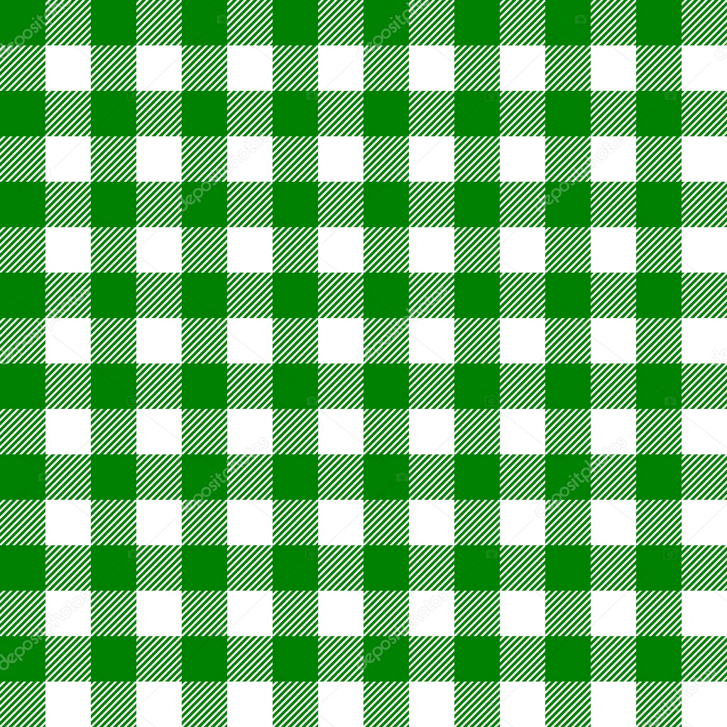 Seamless checkered pattern with green-white stripes and squares - Eps10 vector graphics and illustration