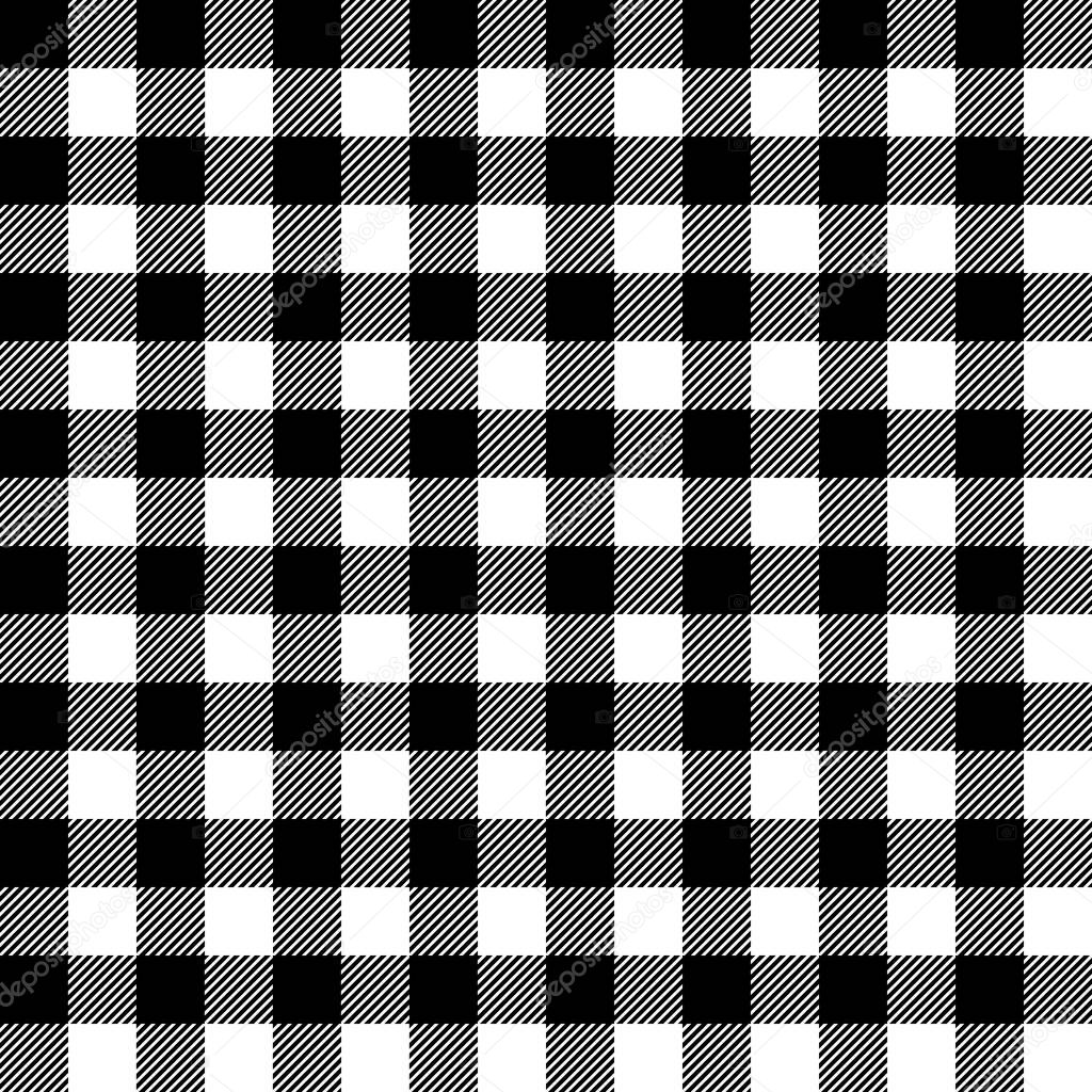 Seamless checkered pattern with black-white stripes and squares - Eps10 vector graphics and illustration